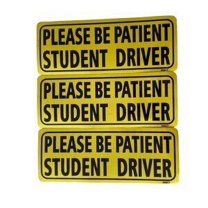 3 Pc Student Driver Magnet Safety Sign Vehicle Bumper Reflective Novice Driver